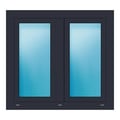 Zweiflügeliges Fenster 106x98 cm Anthrazit Feinstruktur