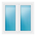 Zweiflügeliges Fenster 120x120 cm Weiß
