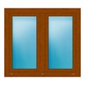 Zweiflügeliges Fenster 120x108 cm Golden Oak genarbt