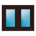 Zweiflügeliges Fenster 100x80 cm Braun genarbt
