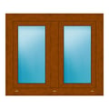 Zweiflügeliges Fenster 100x84 cm Golden Oak genarbt