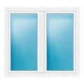 Zweiflügeliges Fenster 147x136 cm Weiß