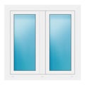 Zweiflügeliges Fenster 100,5x99,3 cm Weiß