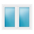 Zweiflügeliges Fenster 128x108 cm Weiß