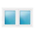 Zweiflügeliges Fenster 134x84 cm Weiß