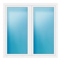Zweiflügeliges Fenster 170x170 cm Weiß