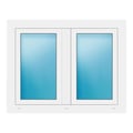 Zweiflügeliges Fenster 108,5x85 cm Weiß