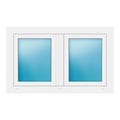 Zweiflügeliges Fenster 112,5x70 cm Weiß