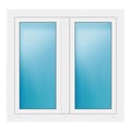 Zweiflügeliges Fenster 115x110 cm Weiß