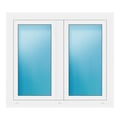 Zweiflügeliges Fenster 113,5x100 cm Weiß