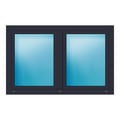 Zweiflügeliges Fenster 159x102 cm Anthrazit Feinstruktur