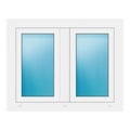 Zweiflügeliges Fenster 98x78 cm Weiß