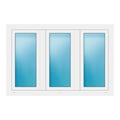 Dreiflügeliges Fenster 150x100 cm Weiß