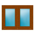 Zweiflügeliges Fenster 115x90 cm Golden Oak genarbt