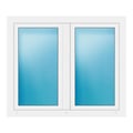 Zweiflügeliges Fenster 130x110 cm Weiß
