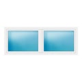 Zweiflügeliges Fenster 240x92 cm Weiß