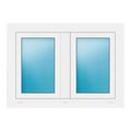 Zweiflügeliges Fenster 100x72 cm Weiß