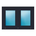 Zweiflügeliges Fenster 109x77 cm Anthrazit genarbt
