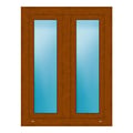 Zweiflügeliges Fenster 88,5x116 cm Golden Oak genarbt