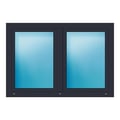 Zweiflügeliges Fenster 154x106 cm Anthrazit Feinstruktur