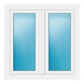 Zweiflügeliges Fenster 105x105 cm Weiß