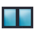 Zweiflügeliges Fenster 172x118 cm Anthrazit genarbt