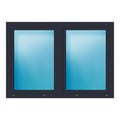 Zweiflügeliges Fenster 170x120 cm Anthrazit Feinstruktur