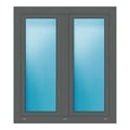 Zweiflügeliges Fenster 110x125 cm Basaltgrau genarbt
