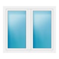Zweiflügeliges Fenster 140x124 cm Weiß
