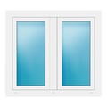 Zweiflügeliges Fenster 106,8x96,4 cm Weiß