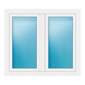 Zweiflügeliges Fenster 120x106 cm Weiß