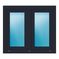 Zweiflügeliges Fenster 100x90 cm Anthrazit genarbt