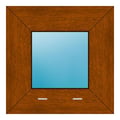 Festverglasung 34x34 cm Golden Oak genarbt