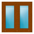 Zweiflügeliges Fenster 100x100 cm Golden Oak genarbt