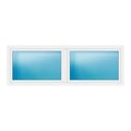 Zweiflügeliges Fenster 254x87,5 cm Weiß