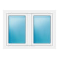 Zweiflügeliges Fenster 120x88 cm Weiß