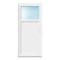 Nebeneingangstür 90x200 cm Anthrazitgrau genarbt 1/3 Glas