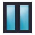 Zweiflügeliges Fenster 110x121 cm Anthrazit genarbt