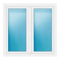 Zweiflügeliges Fenster 132x130 cm Weiß