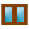 Zweiflügeliges Fenster 100x82 cm Golden Oak genarbt