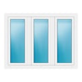 Dreiflügeliges Fenster 150x114 cm Weiß