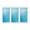 Dreiflügeliges Fenster 280x176 cm Weiß