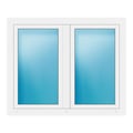 Zweiflügeliges Fenster 134x110 cm Weiß