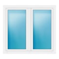 Zweiflügeliges Fenster 140x129 cm Weiß