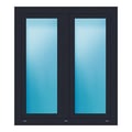 Zweiflügeliges Fenster 113x130 cm Anthrazit genarbt
