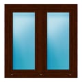 Zweiflügeliges Fenster 113x114 cm Mooreiche genarbt