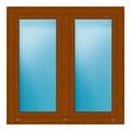 Zweiflügeliges Fenster 120x120 cm Golden Oak genarbt