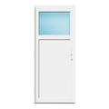 Nebeneingangstür 86x202 cm Weiß 1/3 Glas