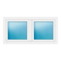 Zweiflügeliges Fenster 146x73 cm Weiß