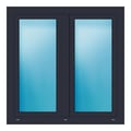 Zweiflügeliges Fenster 120x120 cm Anthrazit Feinstruktur